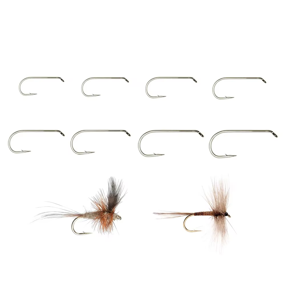 Wifreo 50/100/200 pièces 1X crochet à mouche sèche à longue tige vers le bas oeil nymphe crochet d'a