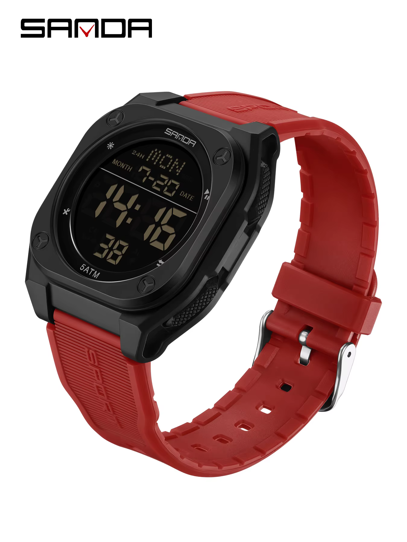 Montres numériques pour hommes à la mode, étanches, montres de sport d'extérieur, montres à LED pour