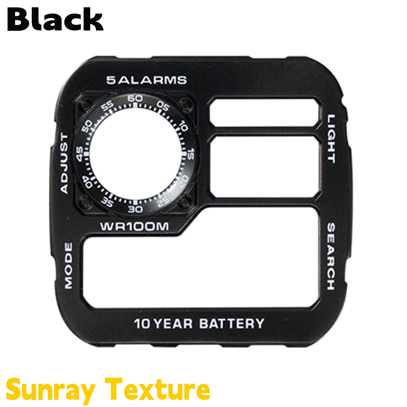 Cadran de montre DIY à texture rayons de soleil compatible avec Casio AE1200, plaque frontale en mét