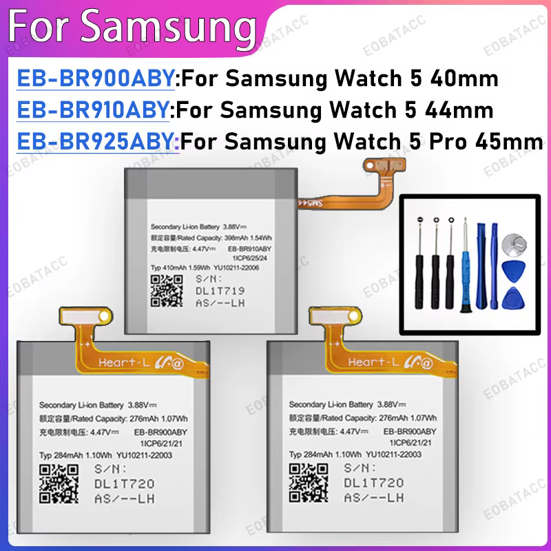 Batterie haute capacité et durable pour Samsung Galaxy Watch 5 40mm 44mm Pro 44mm EB-BR900ABY EB-BR9