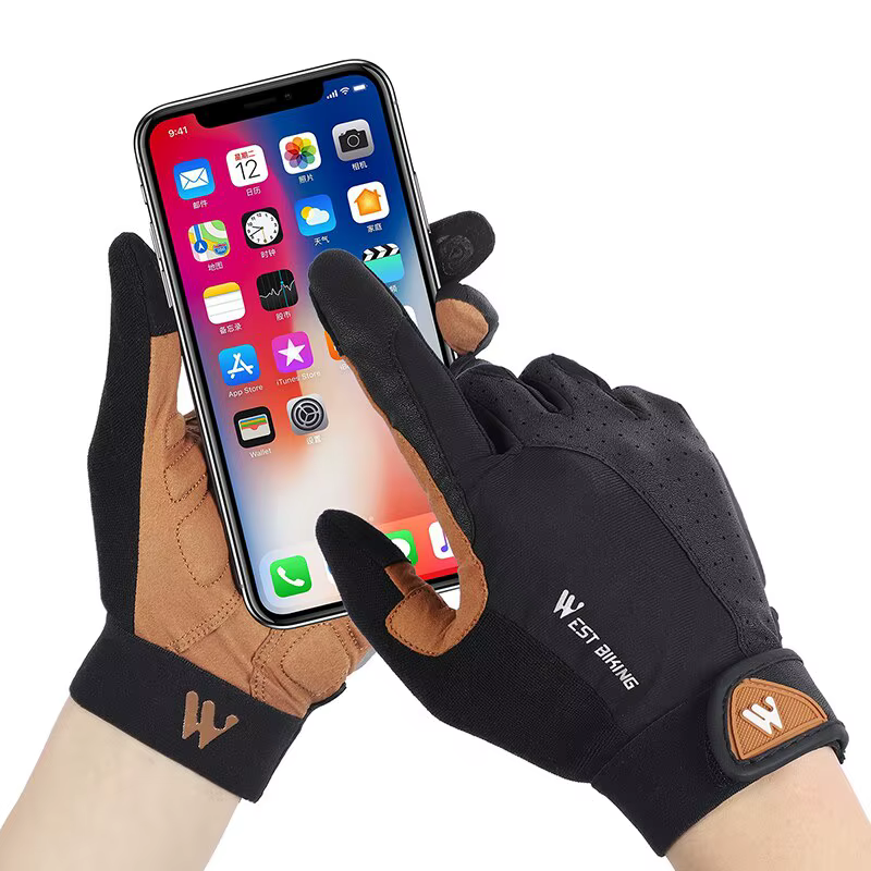 WEST BIKING-Gants de cyclisme respirants pour hommes et femmes, mitaines complètes, gants de sport d