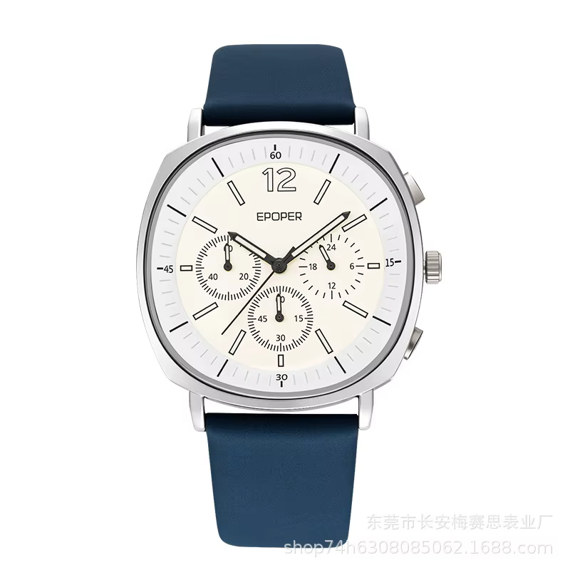 Montre à quartz pour homme, série rétro simple, avec mouvement japonais PC21, cadran 42 mm et bracel