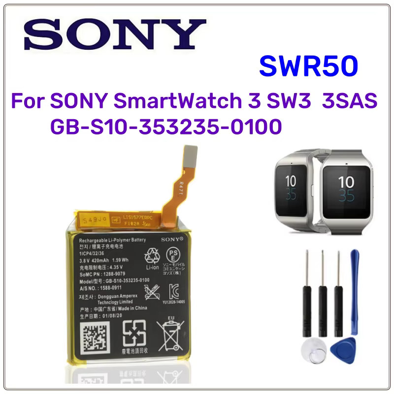 Nouvelle batterie de remplacement SWR50 pour montre intelligente SONY 3 SW3 SWR50 3SAS batterie Rech