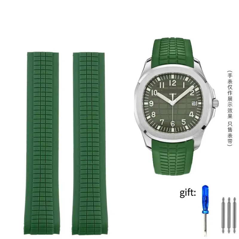Bracelet de montre en caoutchouc souple de qualité supérieure, adapté aux bracelets de montre à ferm