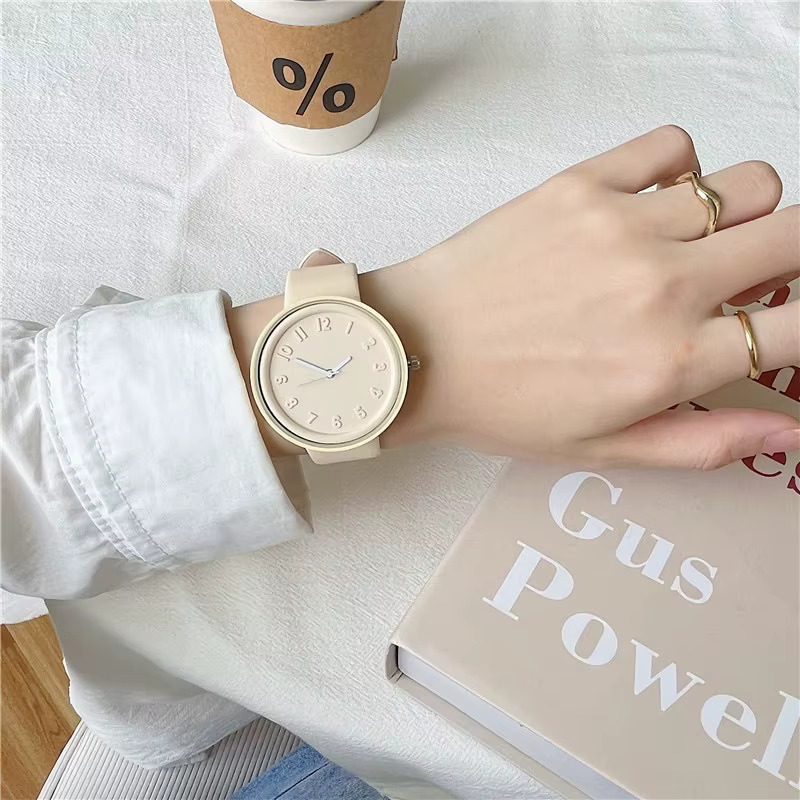 Montre à Quartz Simple pour Homme et Femme, Style Ins Étudiant, Rond, Loisirs, Vintage, Bracelet, Mo