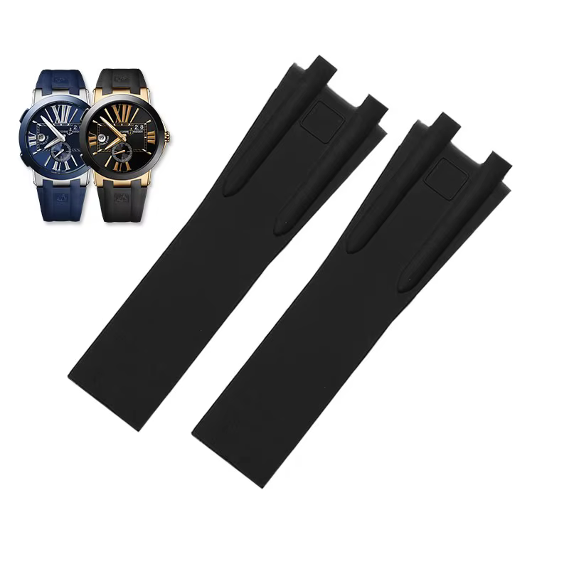 Pour Ulysse Nardin bracelet de montre en caoutchouc de Silicone plongeur bracelet d'interface Concav