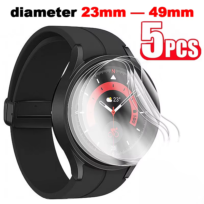 Protecteur d'écran rond pour montre intelligente, 5 pièces, toutes tailles, diamètre 32, 34, 35, 36,