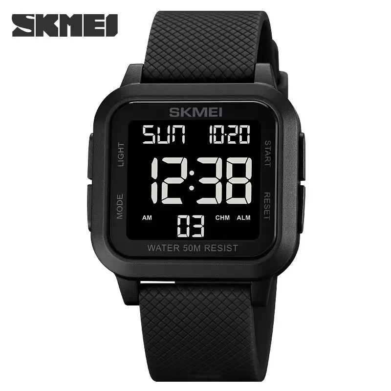 SKMEI1894 hommes alarme Chrono horloge 5Bar étanche montres militaires LED affichage choc montre num