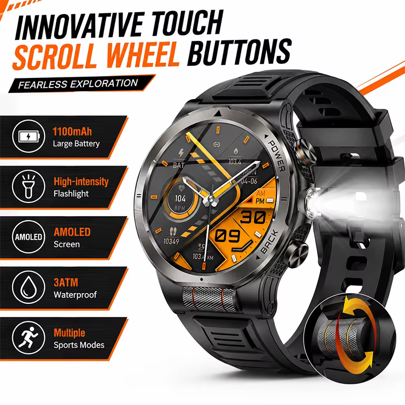 Montre connectée étanche 3ATM, appel Bluetooth, contrôle de la musique, surveillance de l'oxygène da