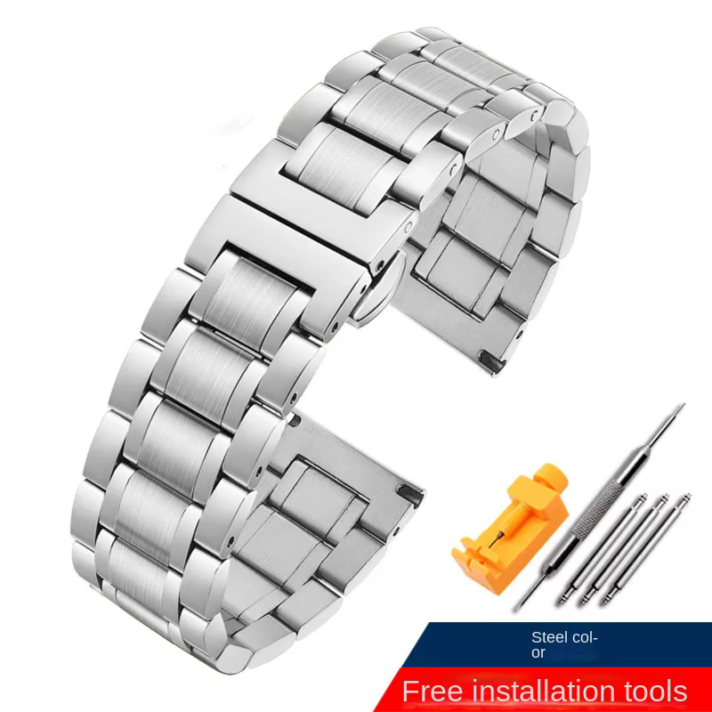Bracelet de montre en acier inoxydable fin pour hommes et femmes, précieux bracelet Cartier Longun S