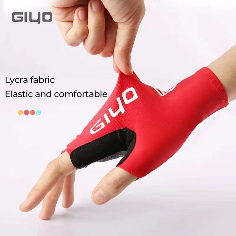 Gants mi-doigts Giyo antidérapants pour vélo, en tissu, pour hommes, sans doigts, pour VTT, vélo de
