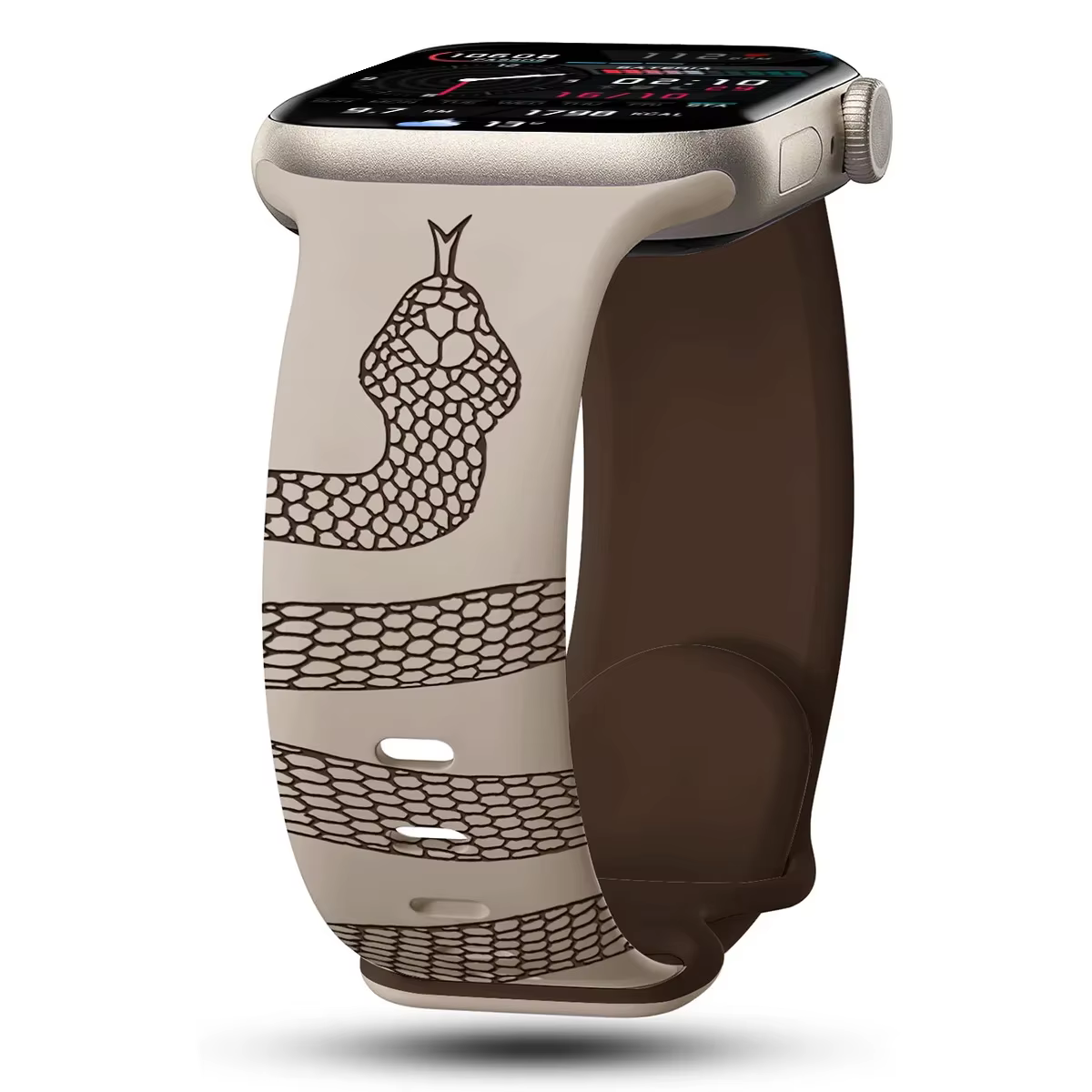 Nouveau bracelet en Silicone serpent gravé pour Apple Watch 42mm 46mm 49mm 41 45 40 38 bracelet pour