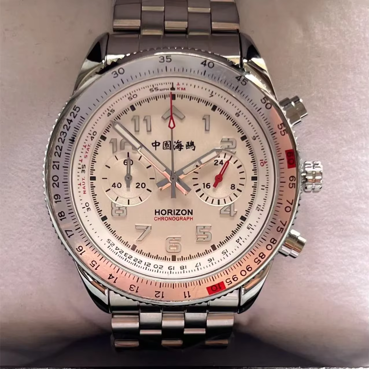 Montre de pilote militaire Seagull pour homme, nouvelle collection, 42 mm, chronographe quartz étanc