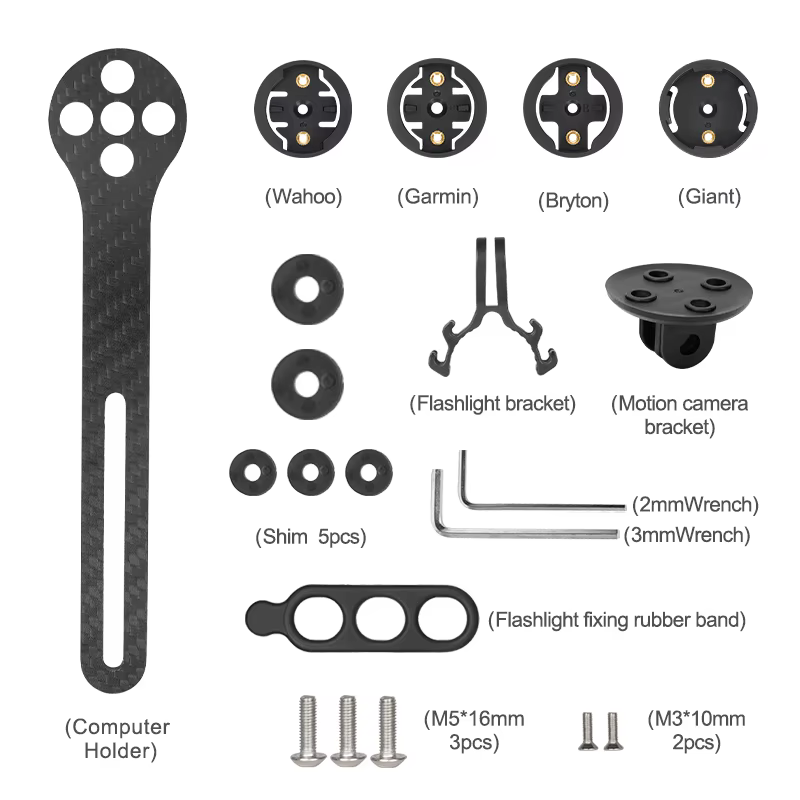 Support d'ordinateur de vélo en carbone, pour chronomètre, compteur de vitesse, pour Wahoo Garmin Gi