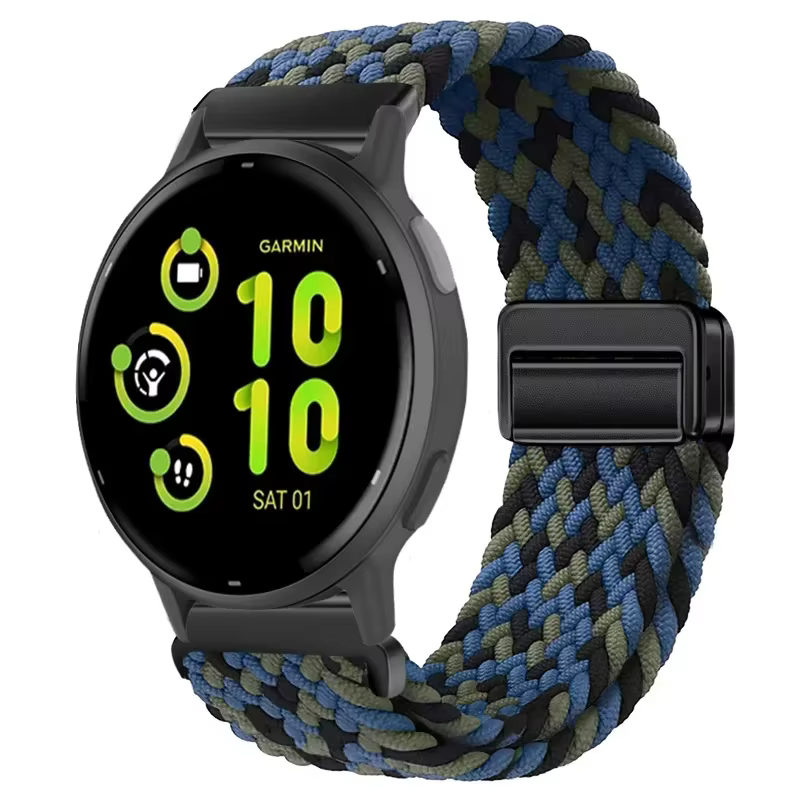 Bracelet en nylon tressé respirant de 22 mm et 20 mm pour Garmin Forerunner 970 965 265 255 955 55 1