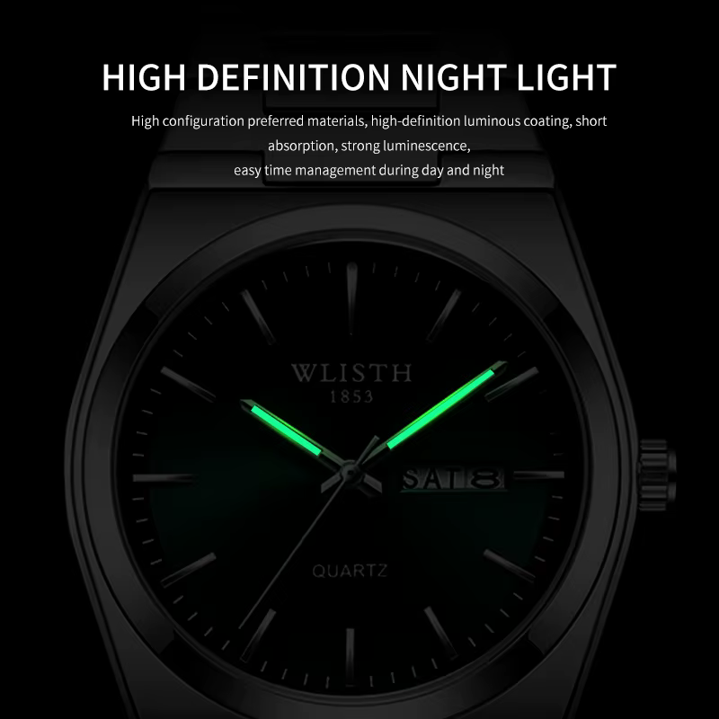 WLISTH luxe hommes montre étanche mode affaires montre en acier inoxydable montre pour homme montres