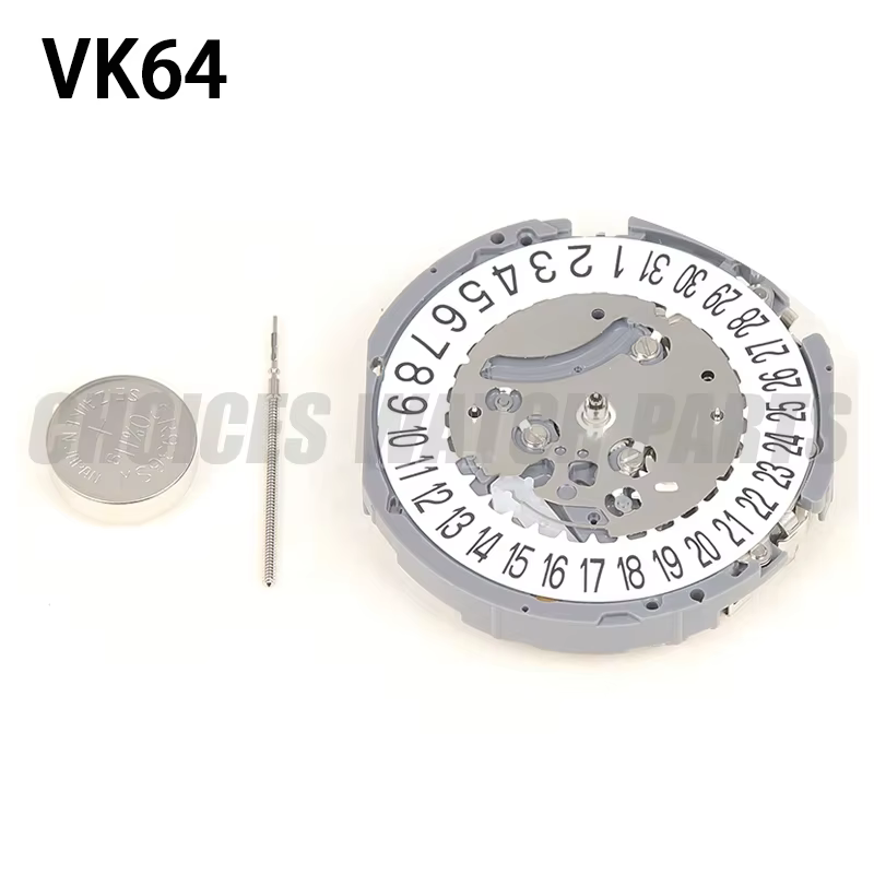 Nouveau mouvement japonais VK64 VK64A avec batterie, mouvement à quartz, 5 aiguilles, date à 6 heure