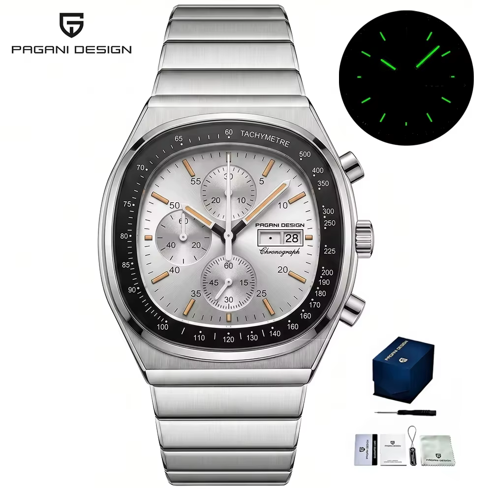 PAGANI DESIGN – montre à Quartz pour hommes, PD1819, 40mm, saphir, acier inoxydable, étanche, lumine