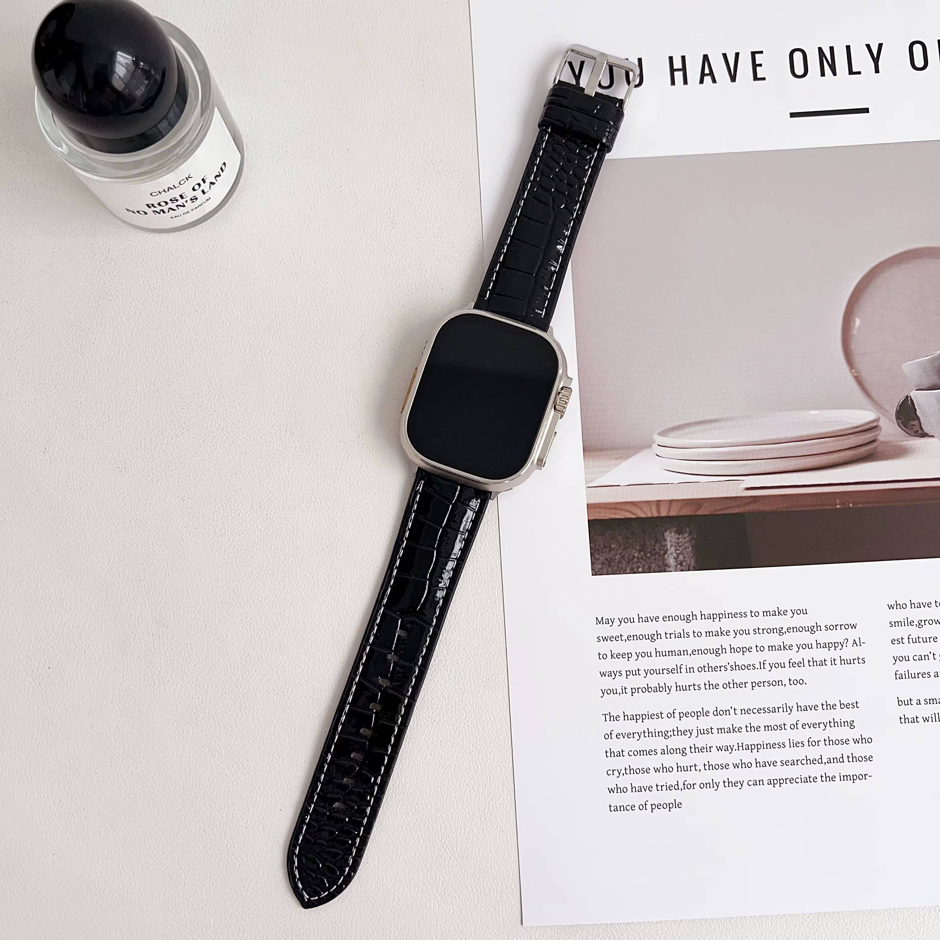 Bracelet de montre en cuir pour Apple Watch, bracelet de montre, bracelet, bracelet, IWatch Series 9