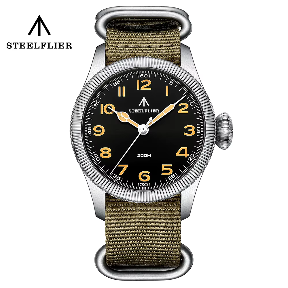 STEELFLIER officiel SF741 classique montres à Quartz Souvenirs saphir miroir VH31 muet 200M étanche 