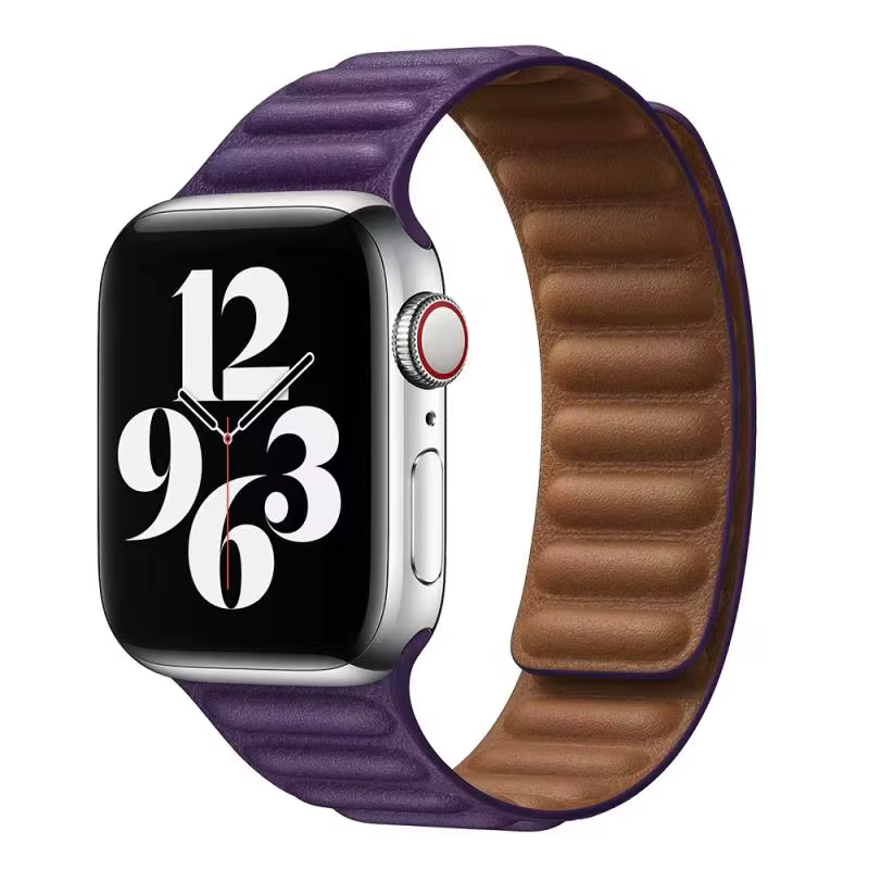Lien en cuir pour Apple watch 7 bandes 40mm 44mm 42mm 38mm 42mm 1:1 bracelet à boucle magnétique iWa