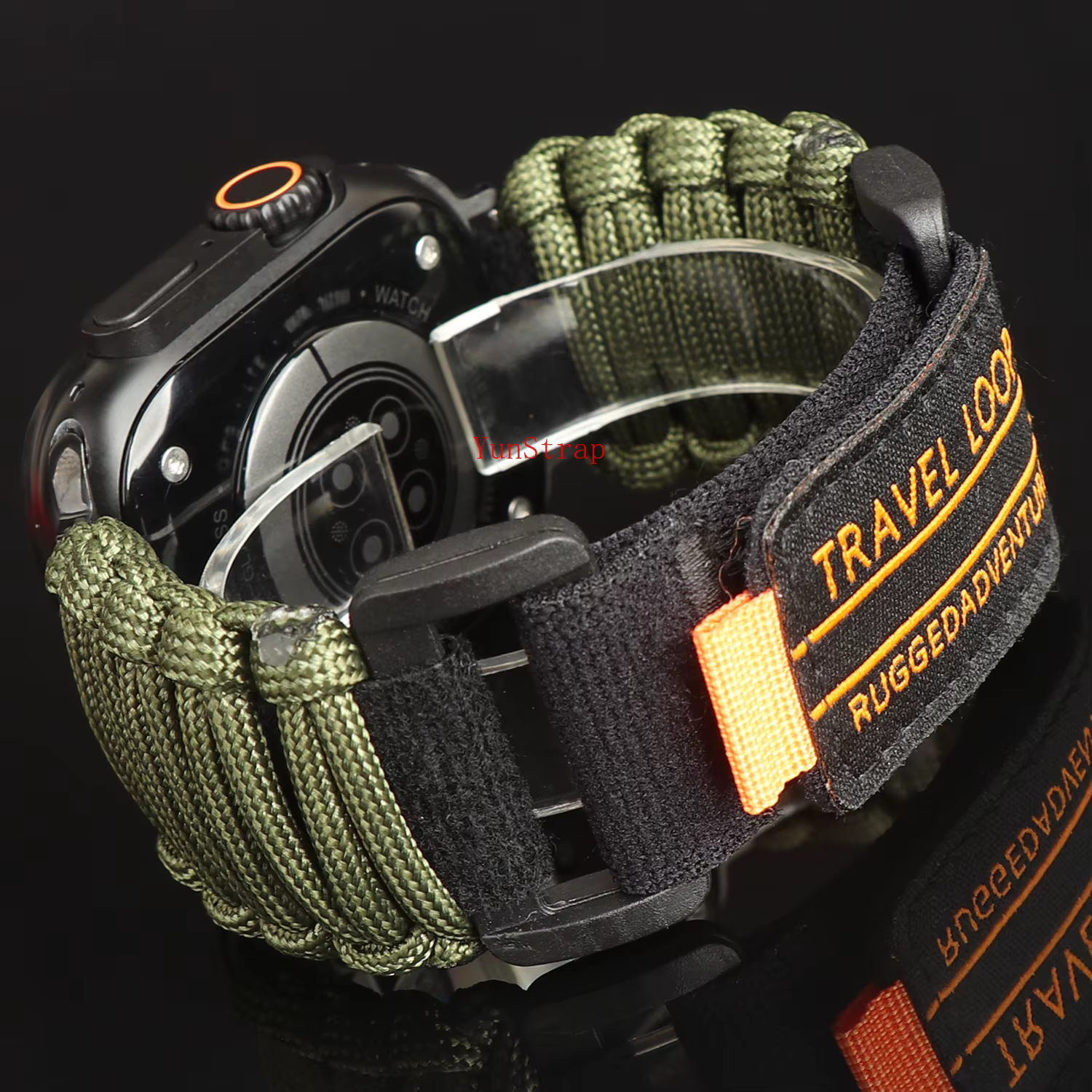 Bracelet de corde de parapluie de boucle de voyage pour Apple Watch 49mm 46mm 45mm 44/42mm Bracelet