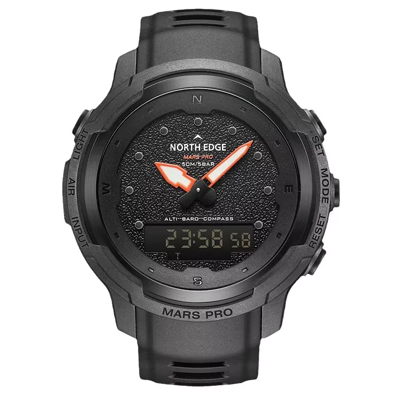 NORTH EDGE montres pour hommes Sports de plein air mâle horloge en Fiber de carbone Altituder bousso