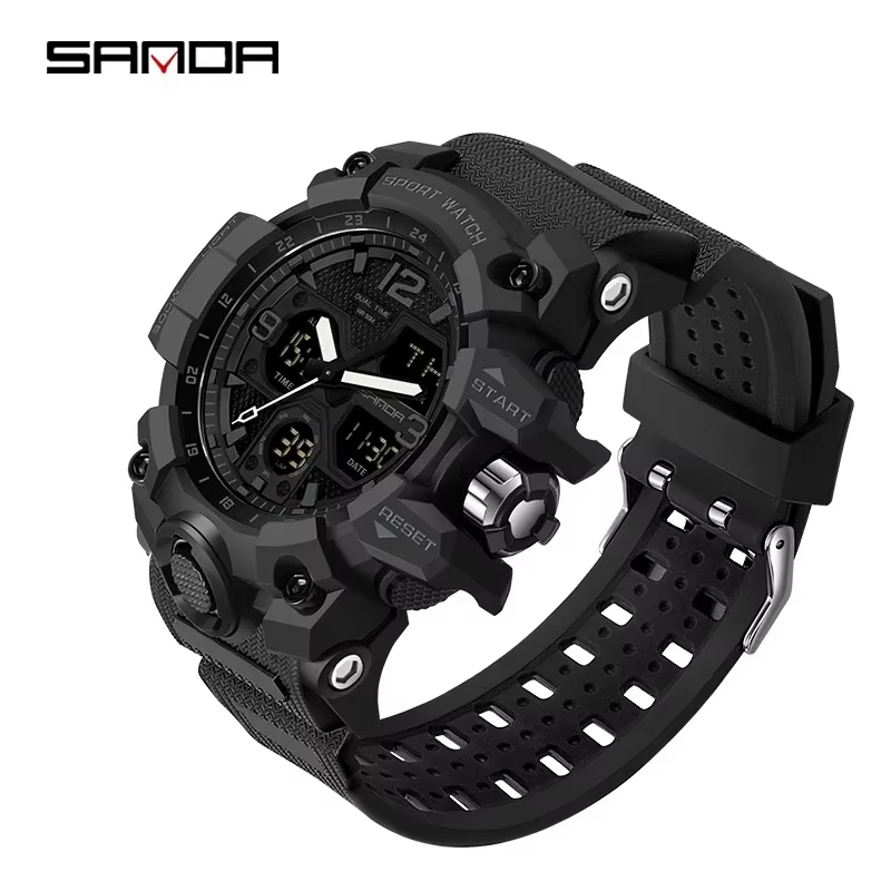 SANDA 6030 montre à Quartz militaire homme montre-bracelet étanche pour hommes horloge choc relogios