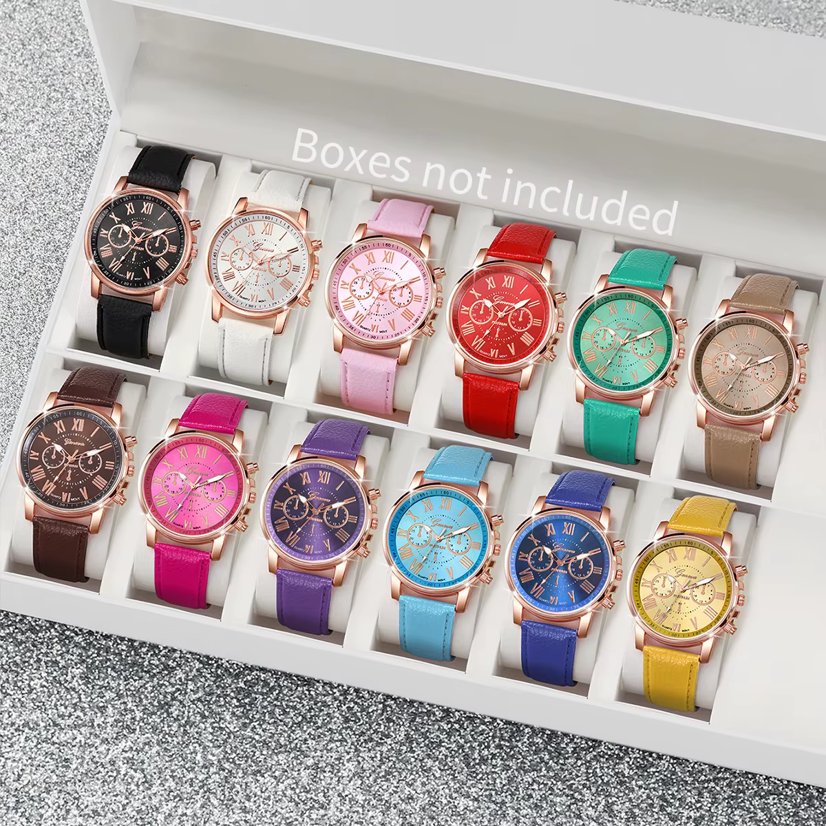 12 pièces/ensemble montres pour femmes à la mode, montre à Quartz décontractée pour dames, cadran ro