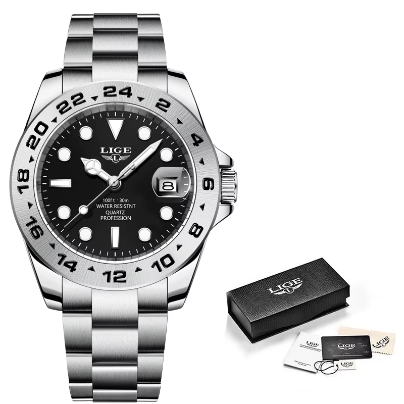 LIGE vente chaude hommes montre Sport hommes montres haut de gamme de luxe militaire étanche entière