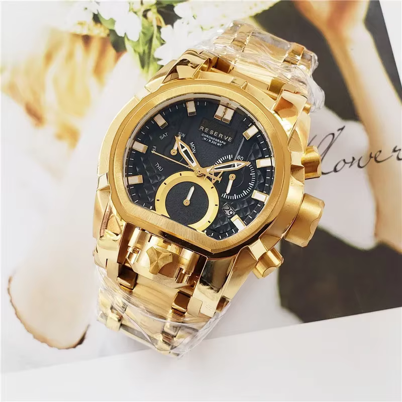Luxe Invincible réserve boulon Zeus Quartz hommes montres Invicto invaincu Hombre acier lumineux éta