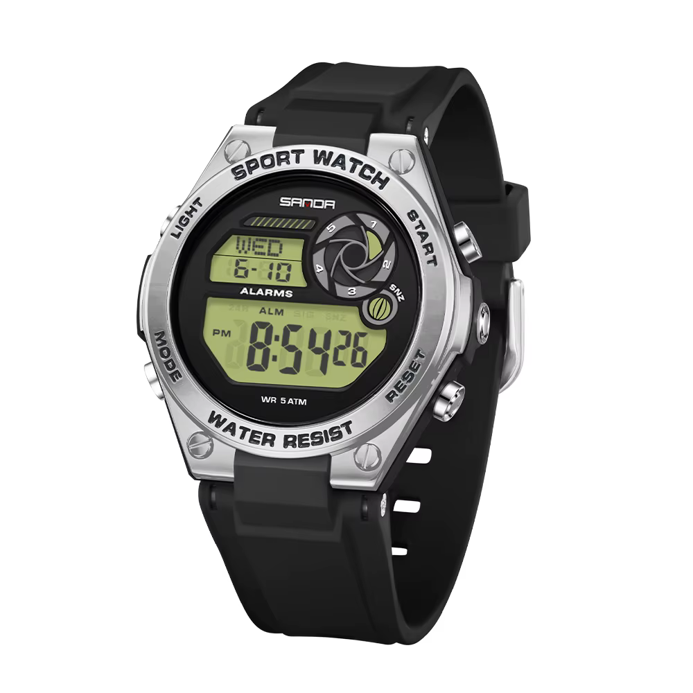 Montre-bracelet de sport de luxe pour femmes SANDA, durable, bracelet en TPU, lumineuse, étanche, af