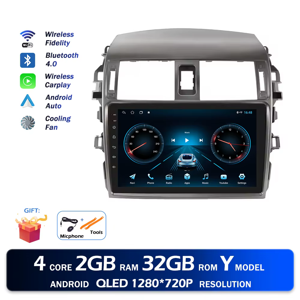 Navigation GPS Android 16 pour Toyota Corolla E140 E150 2006-2013, autoradio, lecteur multimédia san