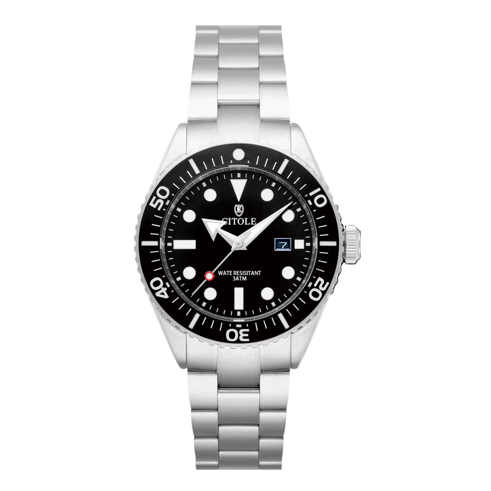 Montre CT2002 avec mouvement à quartz MIYOTA 2115, boîtier fin en acier inoxydable de 42 mm, fermoir