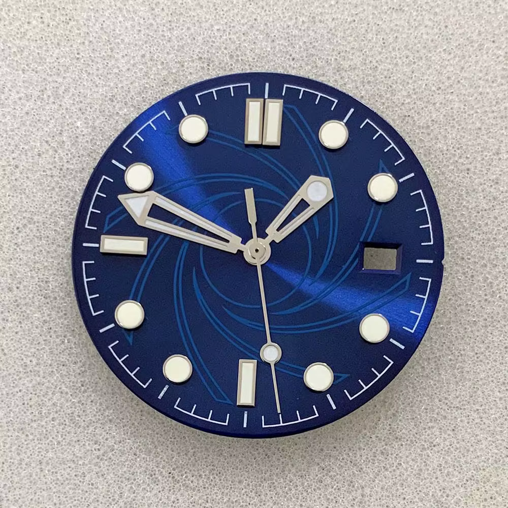 Cadran de montre lumineux vert 31 mm pour mouvement NH35, pièce modifiée, date à 3 heures, cadran de