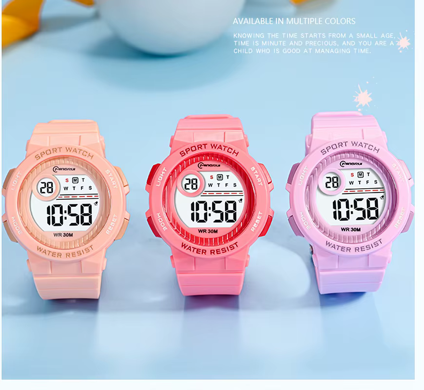 OHSEN enfants Sport montres 30M étanche rose Silicone électronique montre-bracelet chronomètre enfan