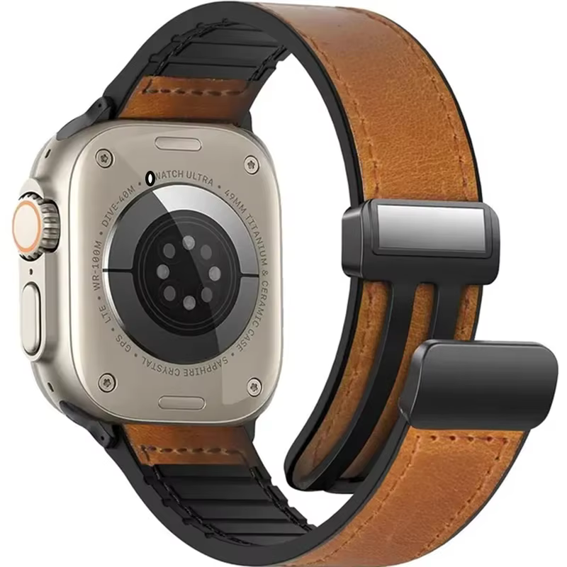 Bracelets de montre en cuir pour Apple Watch Starp 44mm 42 46 49mm 45 41 38mm Bracelet iWatch série 