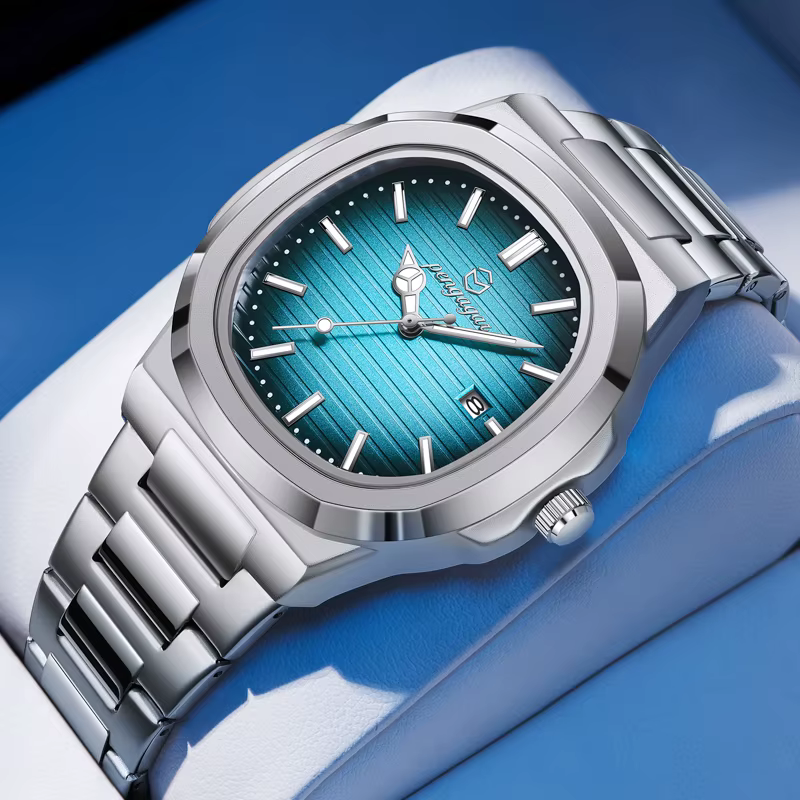 Nouvelle Montre Militaire de Luxe 2026 pour Homme, Carrée, Étanche, Lumineuse, Date et Jour, en Acie