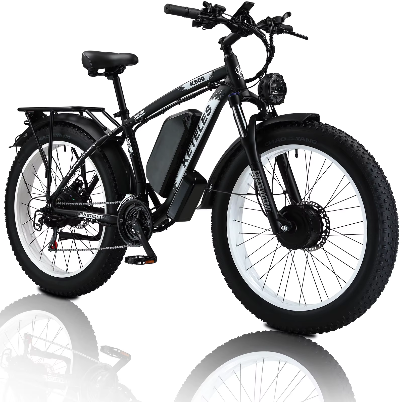 EllTELES-Vélo Électrique Hybride à Moteur K800 de 2000W pour Adulte, Bicyclette de Montagne de Neige