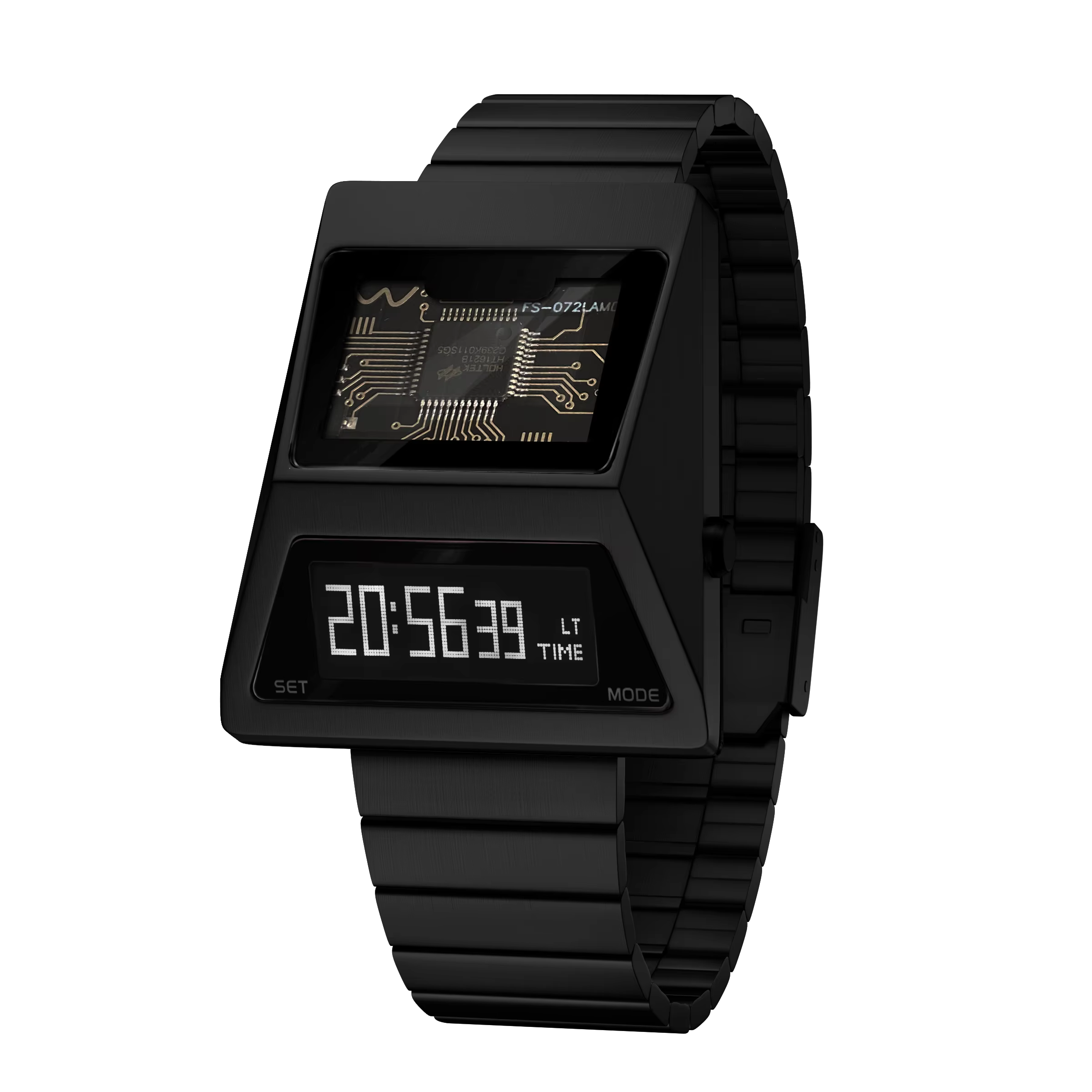 Montre pour homme BENLYDESIGN Computron avec écran OLED, fonction de réveil par levée de bras, brace