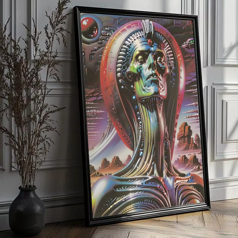 HS. Giger Poster HD PVC Art mural étanche - Auto-adhésif réutilisable pour le bar de bureau à domici