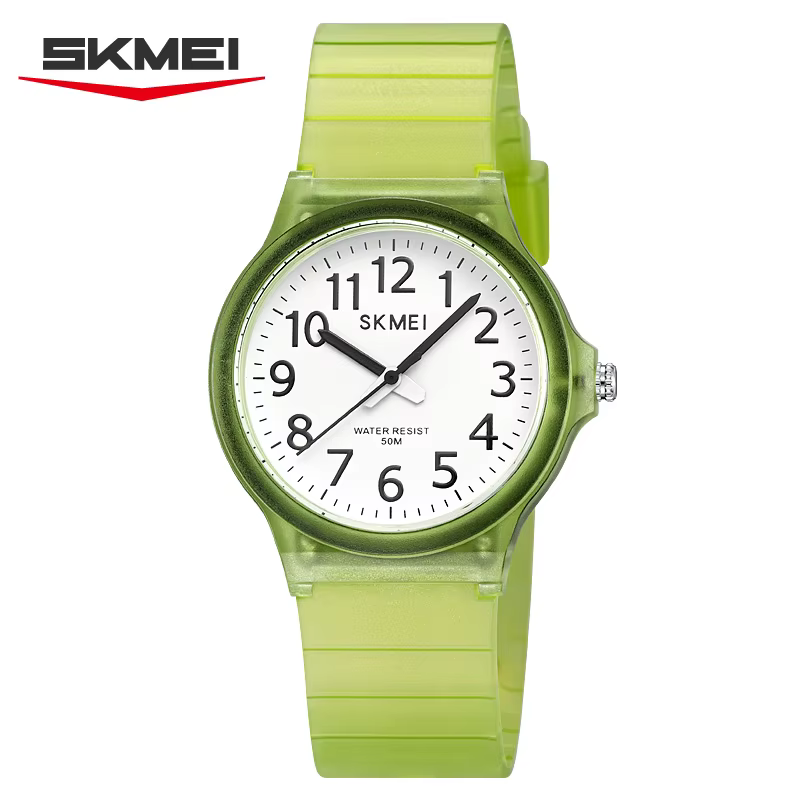 SKMEI 2557 Montre-bracelet sportive étanche tendance pour femme, légère, transparente, à quartz, Rel
