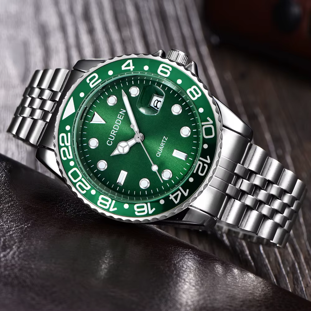 Hommes marque célèbre montres étudiants garçons mode bracelet en acier inoxydable calendrier décontr