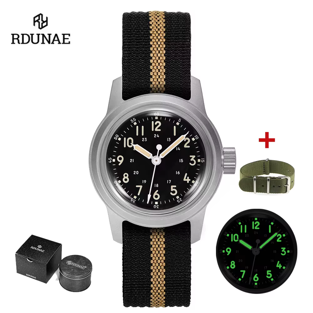 RDUNAE RA06 2025 nouvelle montre à Quartz militaire rétro pour hommes 2035 mouvement K1 verre minéra