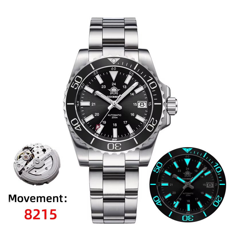 ADDIESDIVE 2025 Nouvelle montre pour homme AD2504 Étanche 200M Verre saphir BGW9 Super Lumineux Mouv