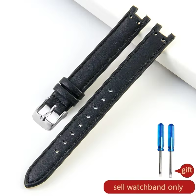 Bracelets de montre exquis pour femme, interface concave, quatre documents, cuir de vachette en opti