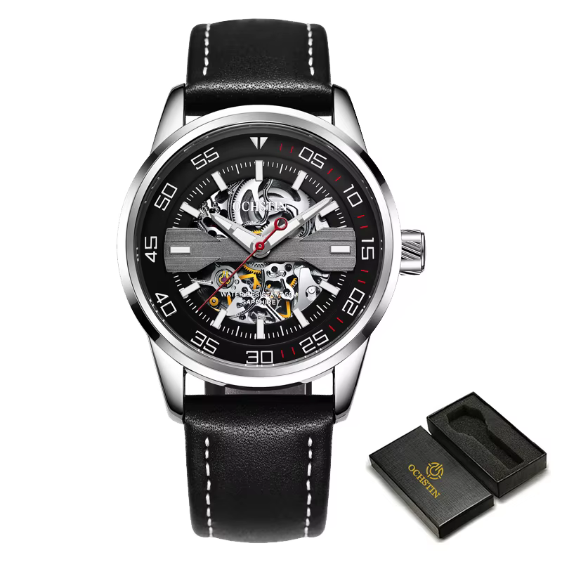 OCHSTIN-Montre mécanique automatique creuse pour homme, montre-bracelet étanche pour homme, horloge 