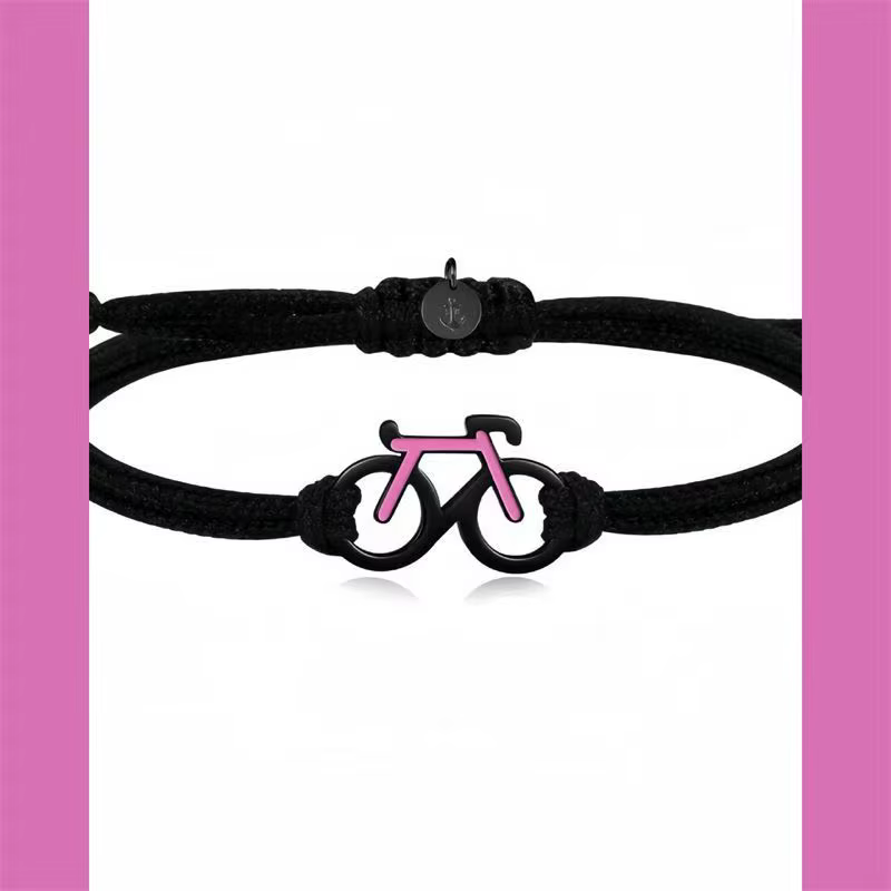 Bracelet de cyclisme de couleur noir rose, Cool et à la mode, Niche de Style sportif, accessoires pe