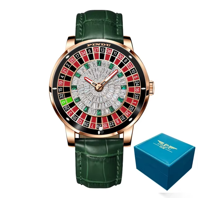 Montres automatiques PINDU, jeu de roulette européenne, verre saphir, montre mécanique NH35A, cadran