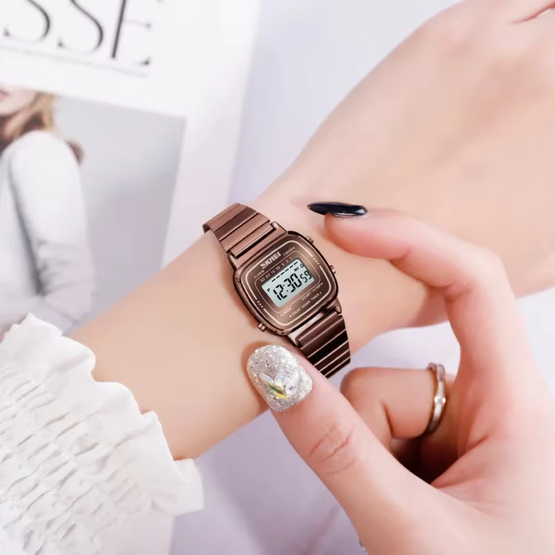 SKMEI 1901 luxe femmes montres petit cadran numérique Chrono calendrier Montre étanche dames Montre-